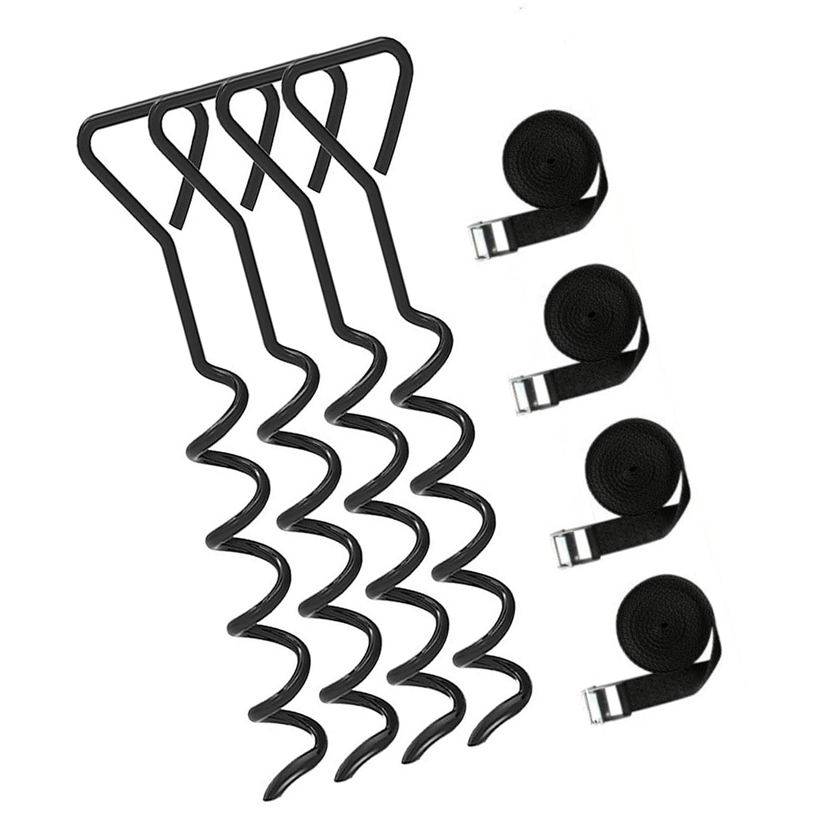 Pali fissaggio a per tenda trampolino da 40 cm, Black | Supporto per a spirale, acciaio zincato, picchetti da per carichi pesanti per tenda trampolino,