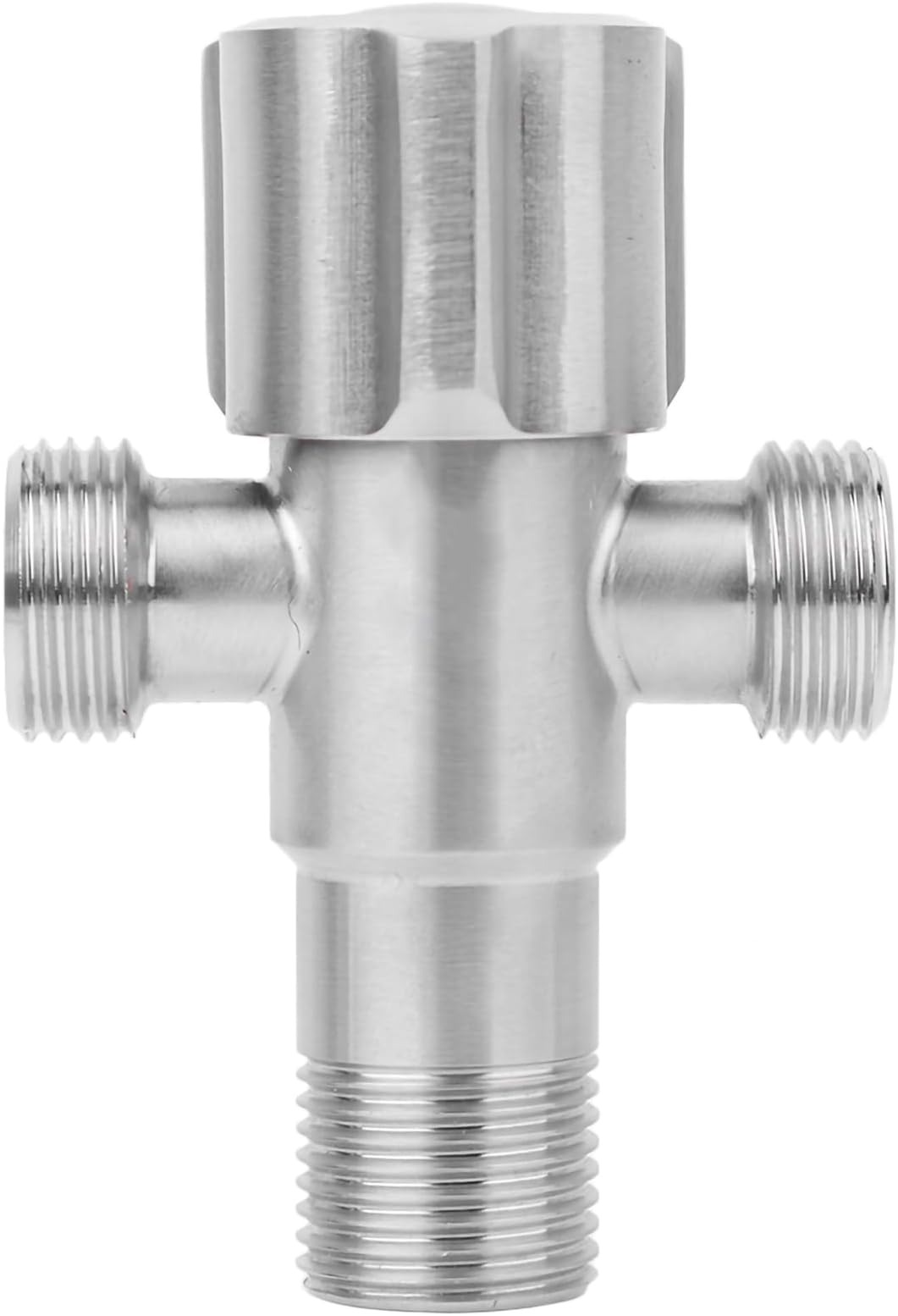Angle Stop Valve, 1 in 2 out Stainless Steel Water Shut Off Valve Angle Water Shut Off Valve Faucet Valve for Bathroom Toilet Kitchen