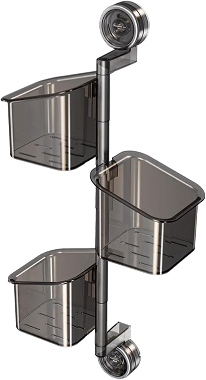 Modern Wall Mount Kitchen Storage Rack With Suction Cup Technology Sturdy Construction Space Efficient Design For Cooking Utensils Accessories Kitchen Wall Basket