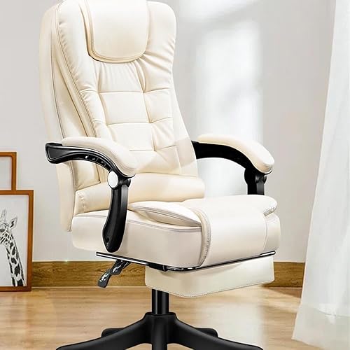 Miniatura 4 de Silla de oficina ejecutiva moderna, respaldo alto, escritorio de computadora de piel sintética, cómodo y ergonómico para juegos con ruedas