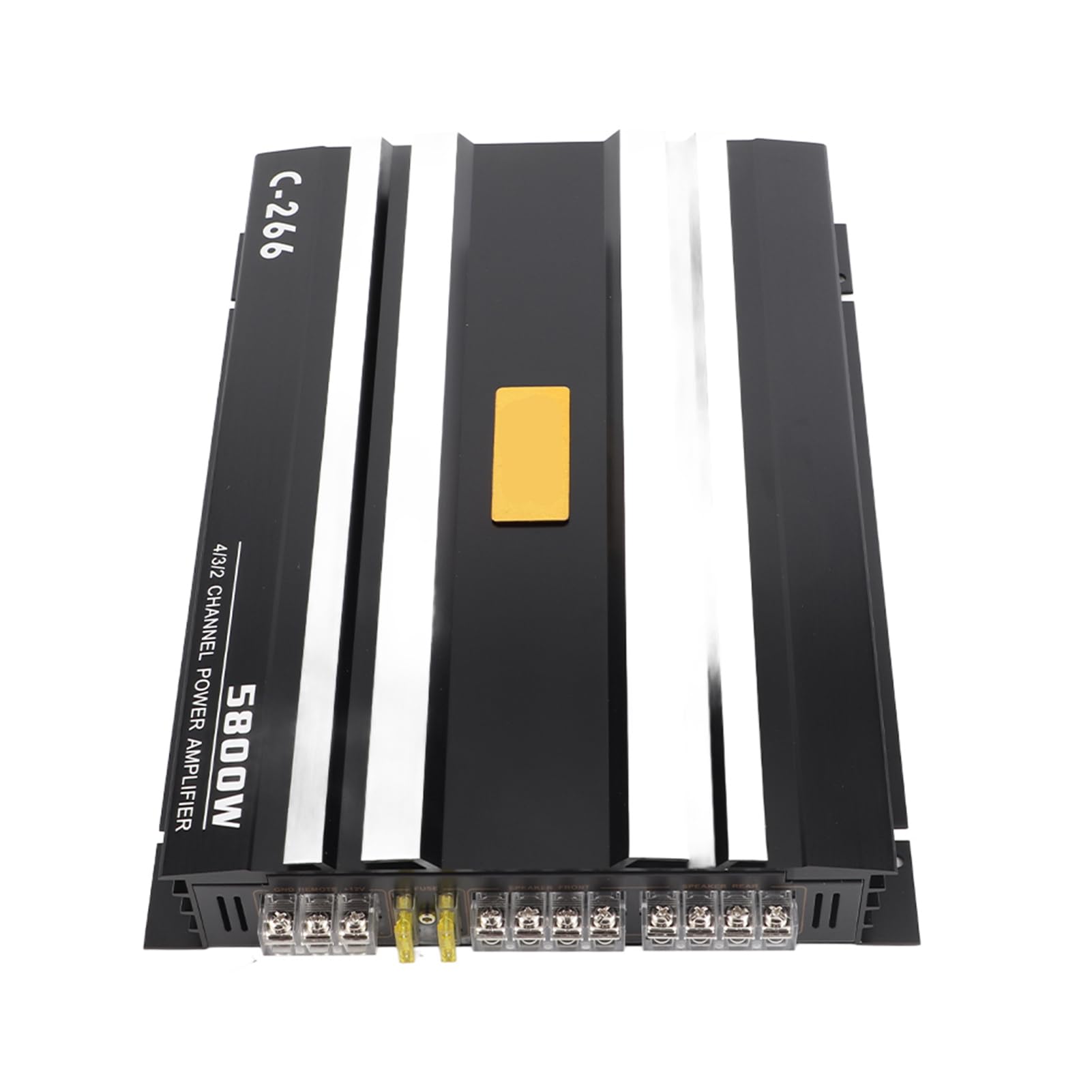 CHICIRIS Samochodowy Wzmacniacz Audio Stereo, Wzmacniacz Mocy 12 V 5800 W z 4 Podłączeniem Głośników do Ciężarówki, Wykonany ze Stopu żelaza i Aluminium