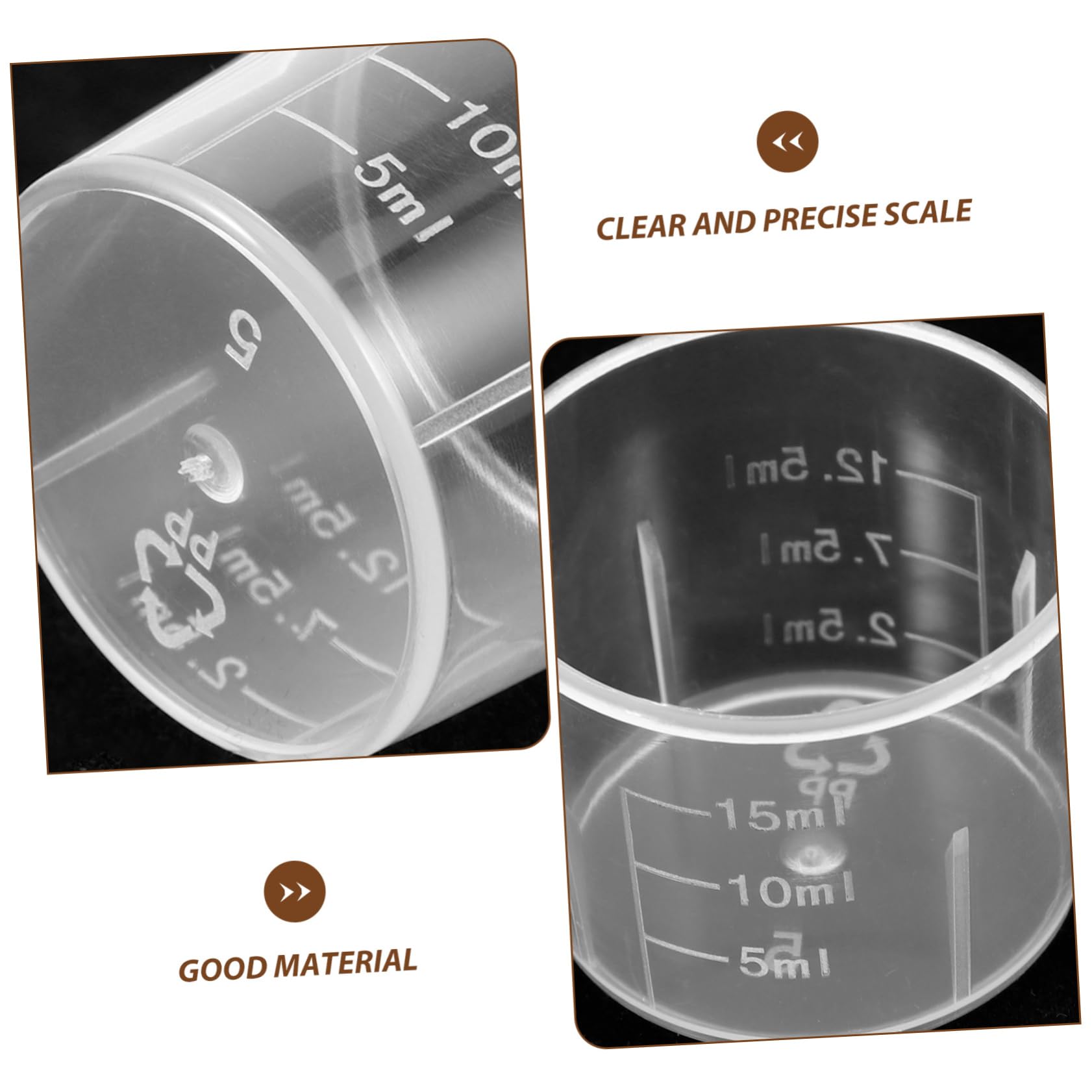 Alipis 4 Set Misurino Di Plastica Bicchieri Graduati Chiaro Bicchieri Trasparenti Tazza Di Misurazione Mini Tazza Beaker Da Laboratorio Piccolo Becher Misurini Riutilizzabile 100 Pezzi*4