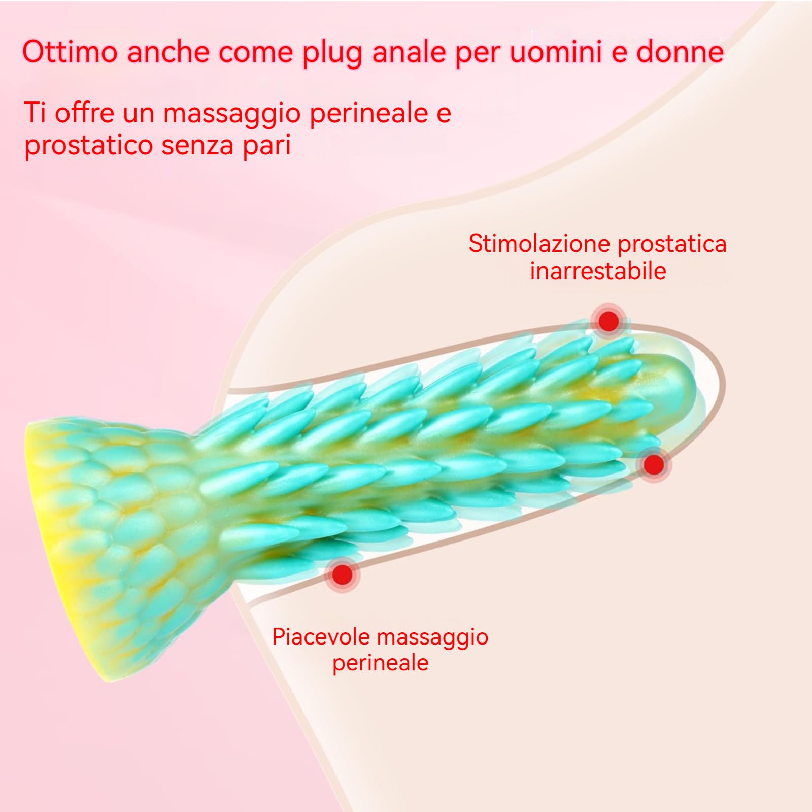 20 cm Dildo Mostro Nodo Tentacolo, Dildo Anale in Silicone Fantasy con Ventosa, Dragon Dildos per Stimolazione Punto G e Prostata, Sex Toy per Uomo Donna, Anal Plug