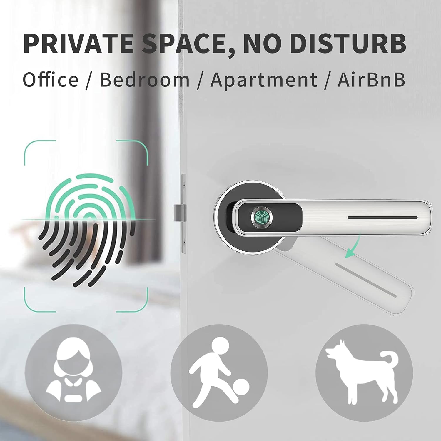 Tech Deals 🔥 Geek Smart Fingerprint Door Lock - Biometric Door Knob Keyless Entry Door Locks for Homes/Apartments/Office/AirBnB/Hotels (Silver)