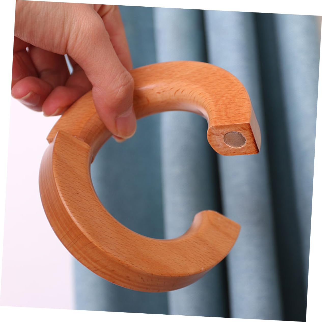 Alipis 6pezzi Fermatende Magnetici Legno di Fermatenda Decorativi per Tende Facili da Usare Attrezzi per Finestre e Docce