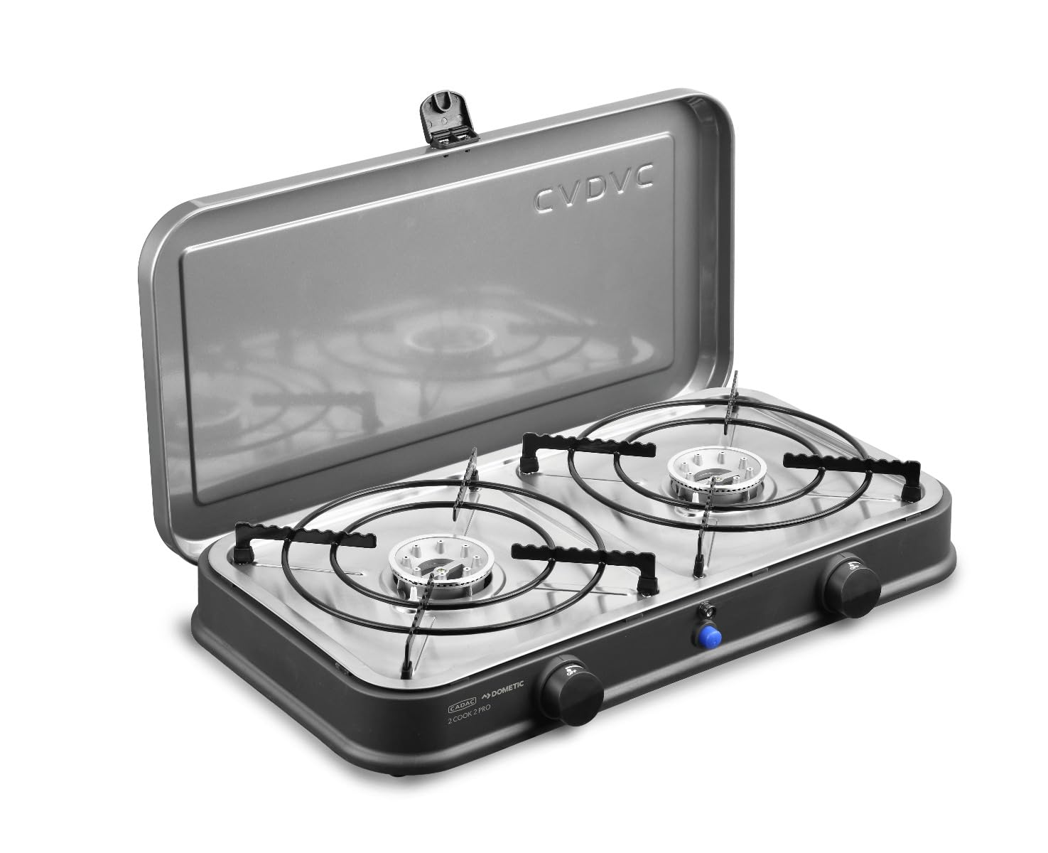 CADAC 2 Cook 2 Pro Stove Fornello a Gas Portatile | Fornello da Campeggio a 2 fuochi con accensione piezoelettrica automatica e borsa per il trasporto, Uso esterno
