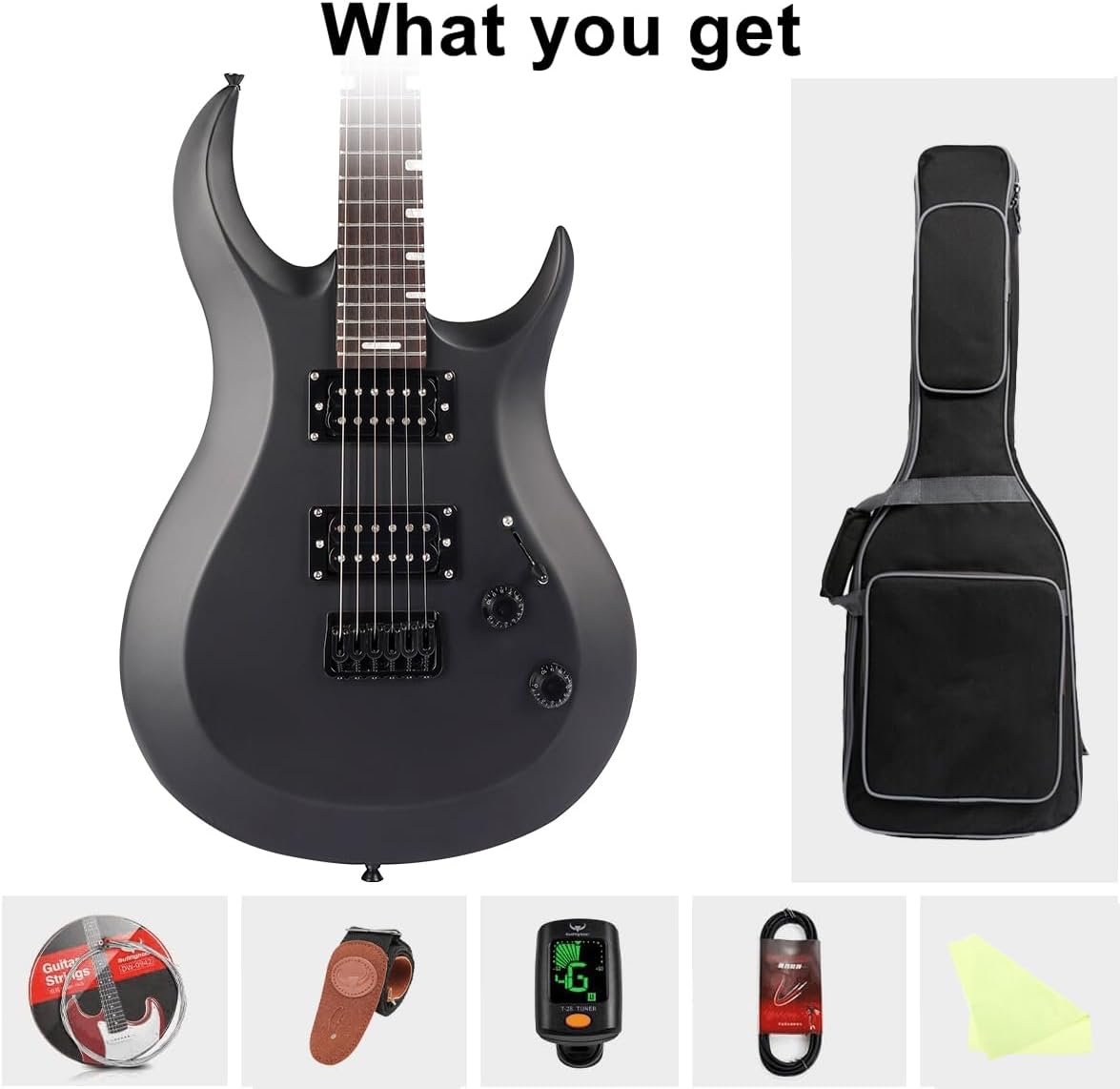 Bullfighter Electric Guitar Kit 39 Inch Full Size,6 Extra String, Picks, Gig Bag, Shoulder Strap, Cable (D180)