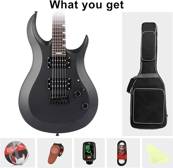 Bullfighter Electric Guitar Kit 39 Inch Full Size,6 Extra String, Picks, Gig Bag, Shoulder Strap, Cable (D180)