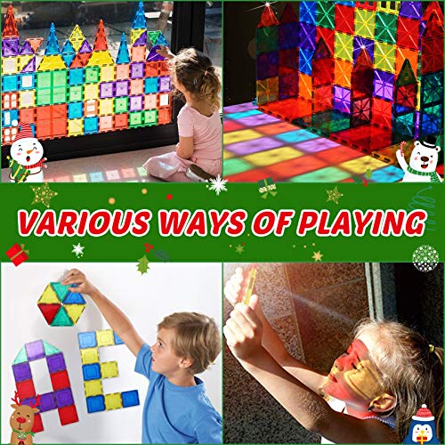 HOMOFY Oversize 3D Building Blocks Magnetic Tiles 100PCS STEM Educational Magnet Toy Set for Kids Inspiration Building Construction Learning Gifts for 3 4 5 6 Year Old Boys Girls