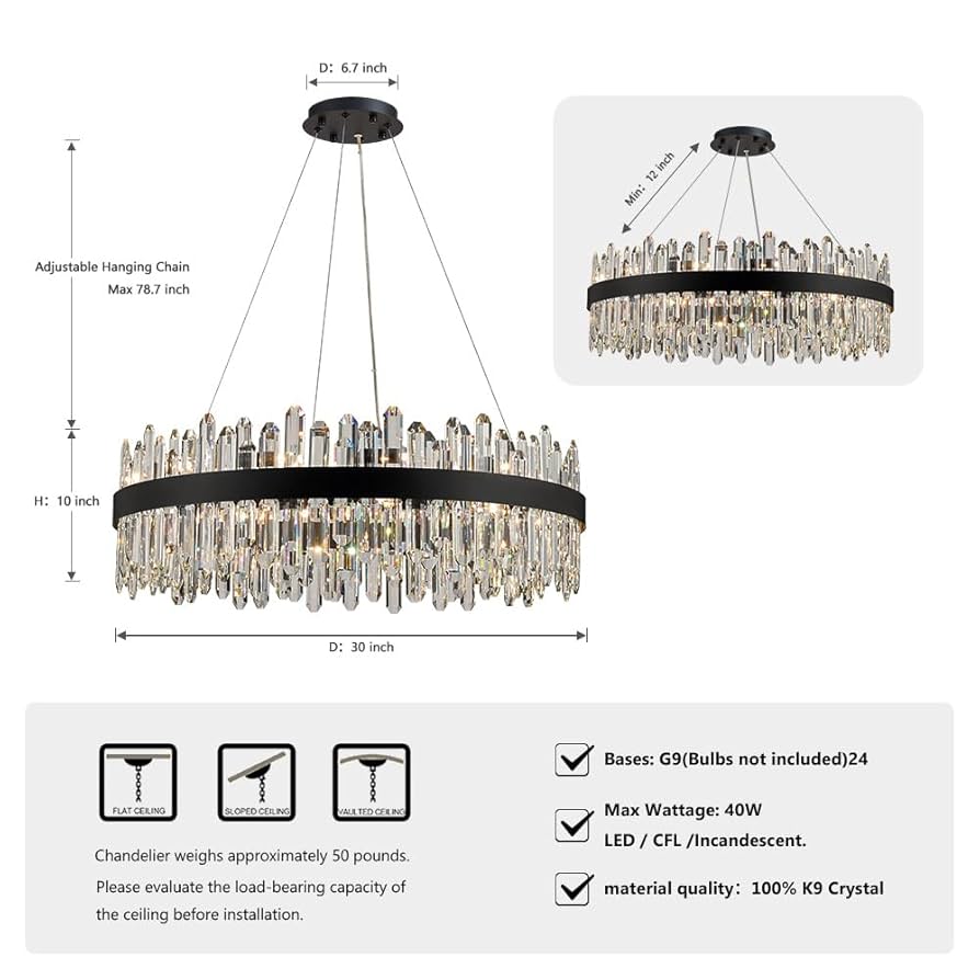 lifegallery☆ LIZZTREE Gold Crystal Contemporary Chandelier Foyer Entryway