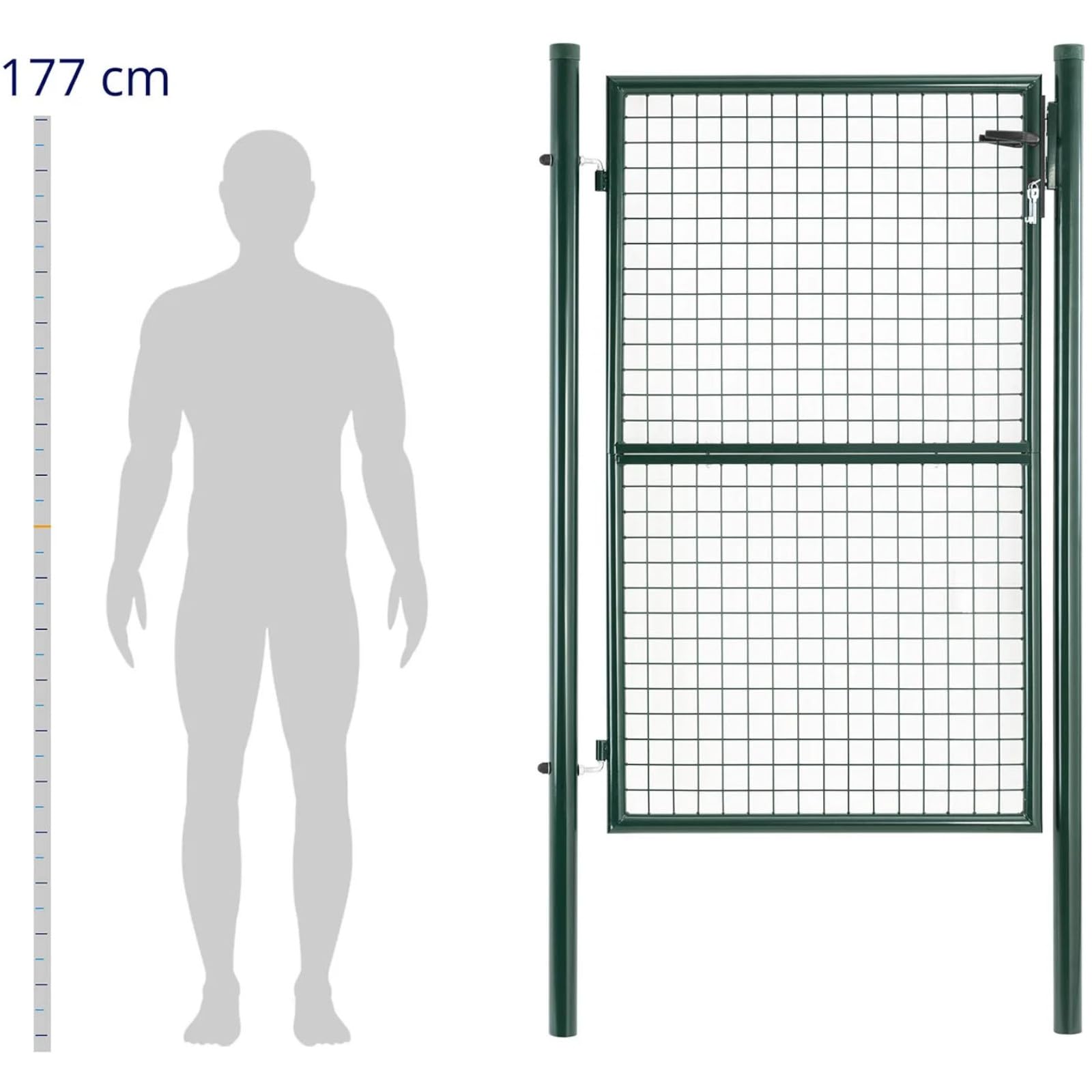 WIE-GG-150 Puerta de jardín 107,50 x 196 cm Acero (recubierto en polvo) Puerta de jardín metálica Puerta de jardín metálica Puerta de valla metálica