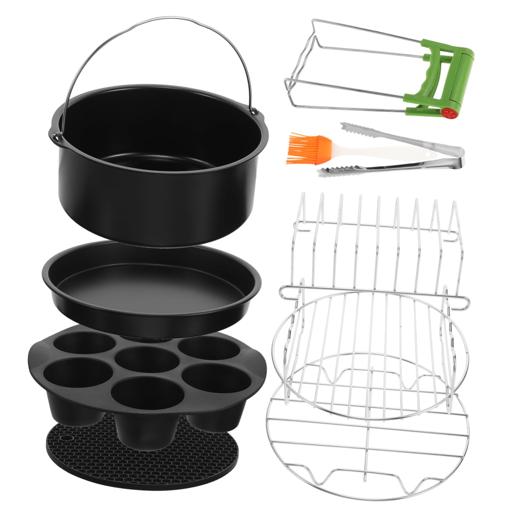Garneck 9 Pezzi8 accessori per friggitrice ad aria mini tortiere per la cottura padella pentola per frittata padelle per frittata tortiera per pizza fornello per friggere ad aria