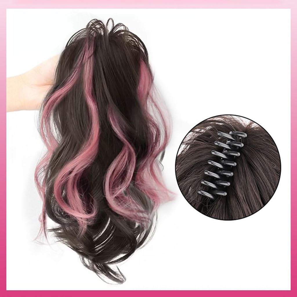 GSOUL Hair Bun Pieces for Women Synthetic Hair Bun Wig Female Long Dyed Color Ponytail Braid Sweet Cool Claw Clip Style High