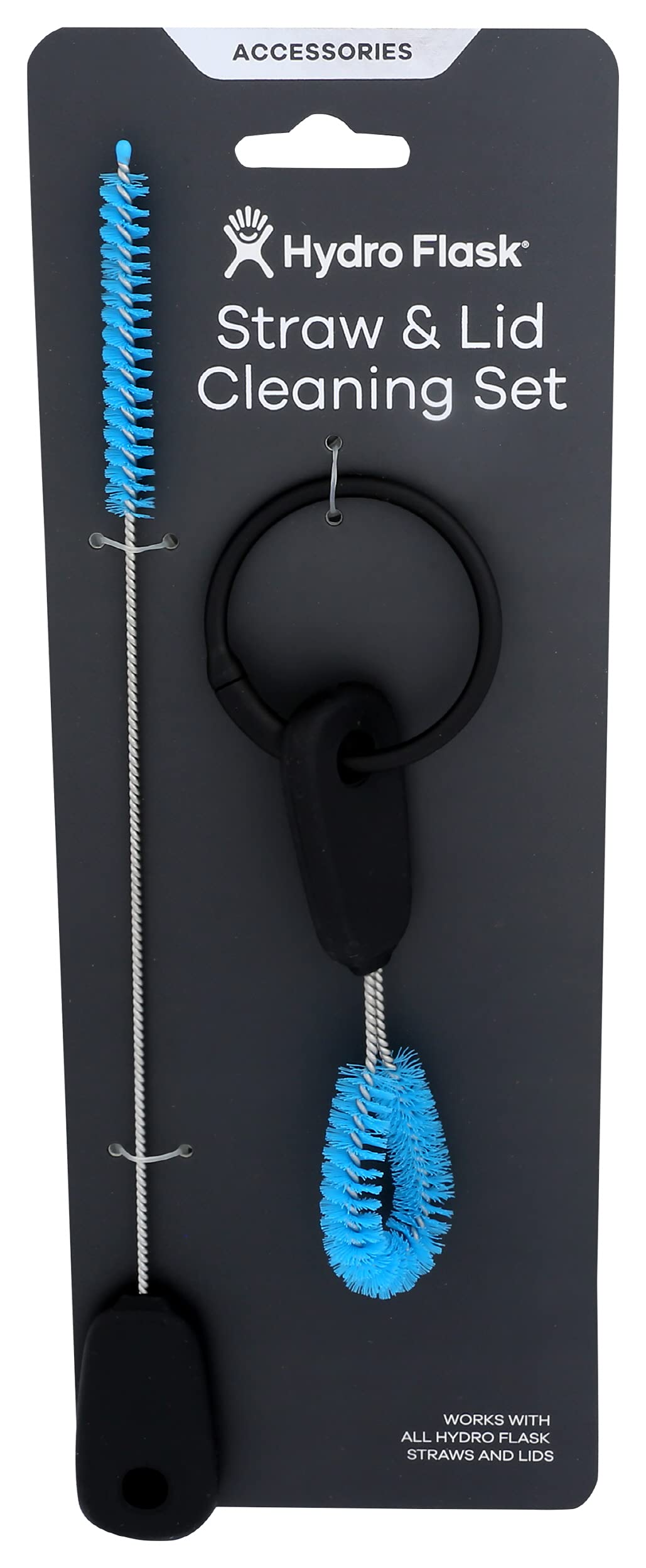 Straw and Lid Cleaning Set - Reusable Bottle Cleaner Brush Kit with Long Handle - Wash and Access All Areas - Durable Nylon Bristles - Compatible with all Plastic Caps and Lids - Pacific