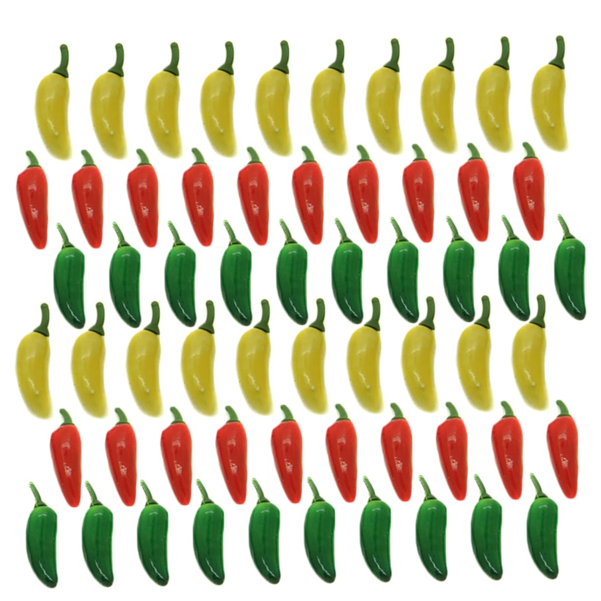 OHPHCALL 60pcs Colorful Simulation Peppers Mini Vegetables Accessories Lightweight Bubble Peppers for Playtime Educational Tool for Color Recognition Family and Friends Random Color