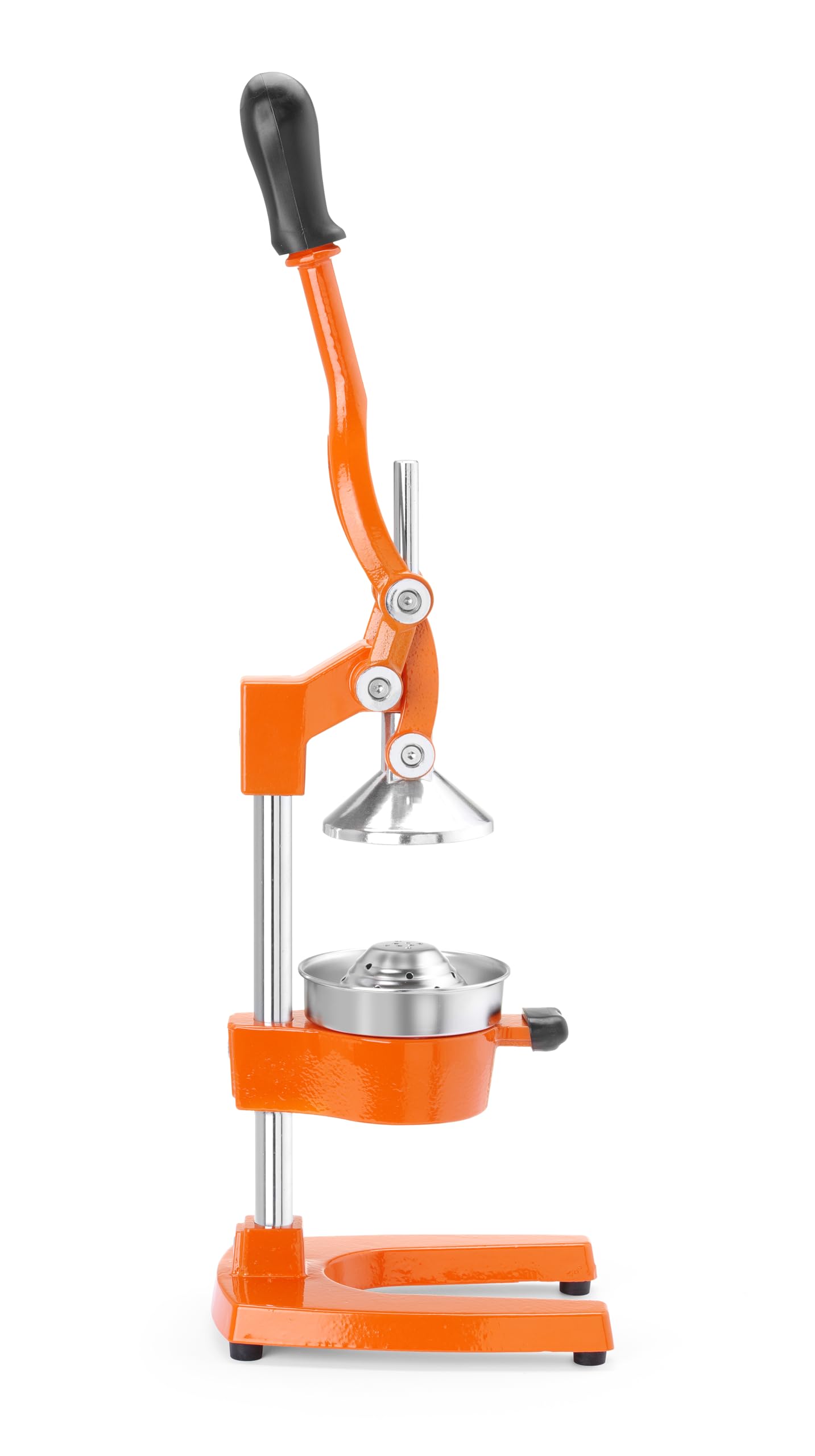 HENDI Presse-agrumes Manuel à Levier, BarUp, Corps en Fonte, Éléments Amovibles Compatibles Lave-Vaisselle, 225x180x(H)510mm, Orange