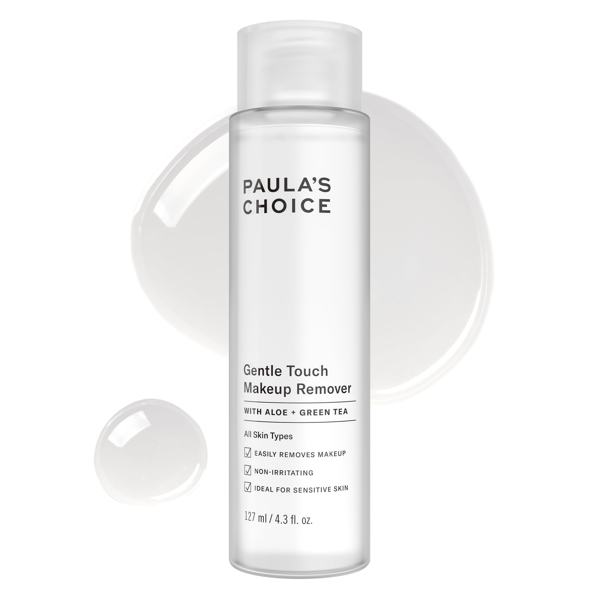 PAULA'S CHOICEGentle Touch Oil Free Waterproof Makeup Remover | Aloe & Green Tea | Non-Irritating | 4.3 Ounce