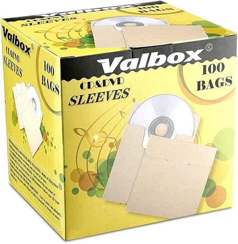 Miniatura 6 de ValBox Fundas para CD, 100 paquetes de sobres de papel kraft de 5 x 5 pulgadas, sobres de cartón de papel DVD marrón, fundas de almacenamiento de