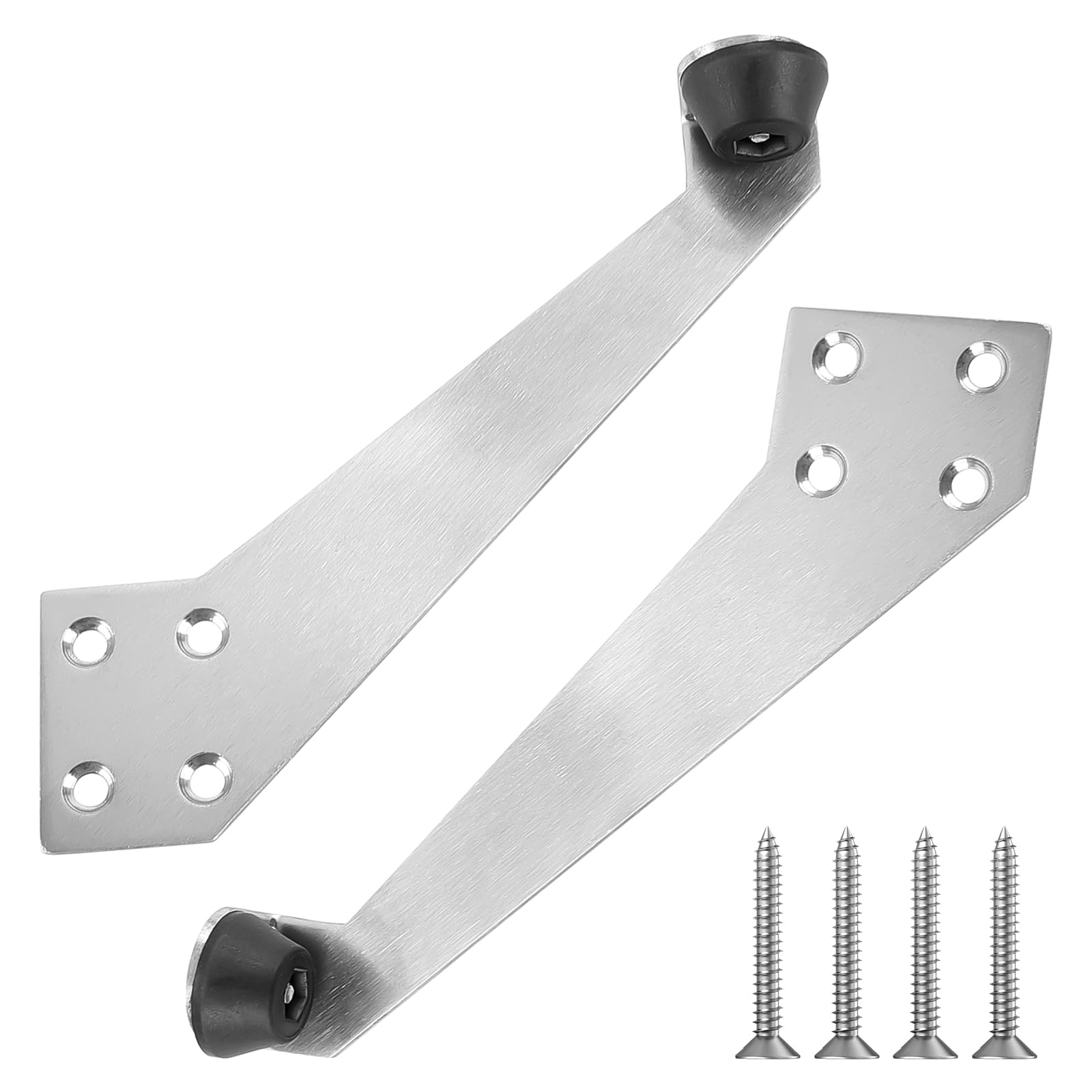 Over Head Door Stop 90 Degree Stainless Steel Door Stop with Buffer Rubber Stopper for Inswing Door or Outswing Door (Left+Right)