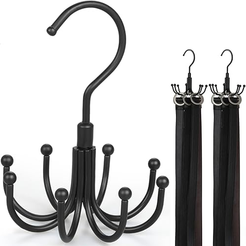TOPIA HANGER - Percha para cinturón para armario, paquete de 2, organizador de cinturón con 8 ganchos para colgar, organizadores de accesorios para