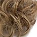 SEGO Moño Postizo Rizado con Goma Pelo Sintético Se Ve Natural [Castaño...