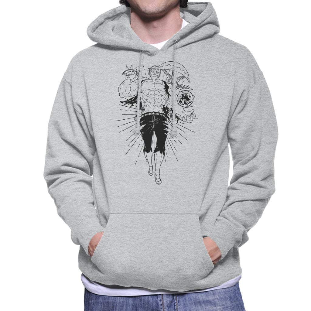 Cloud City 7 The Seven Deadly Sins Escanor Sunshine Men's Hooded Sweatshirt Heather Grey
