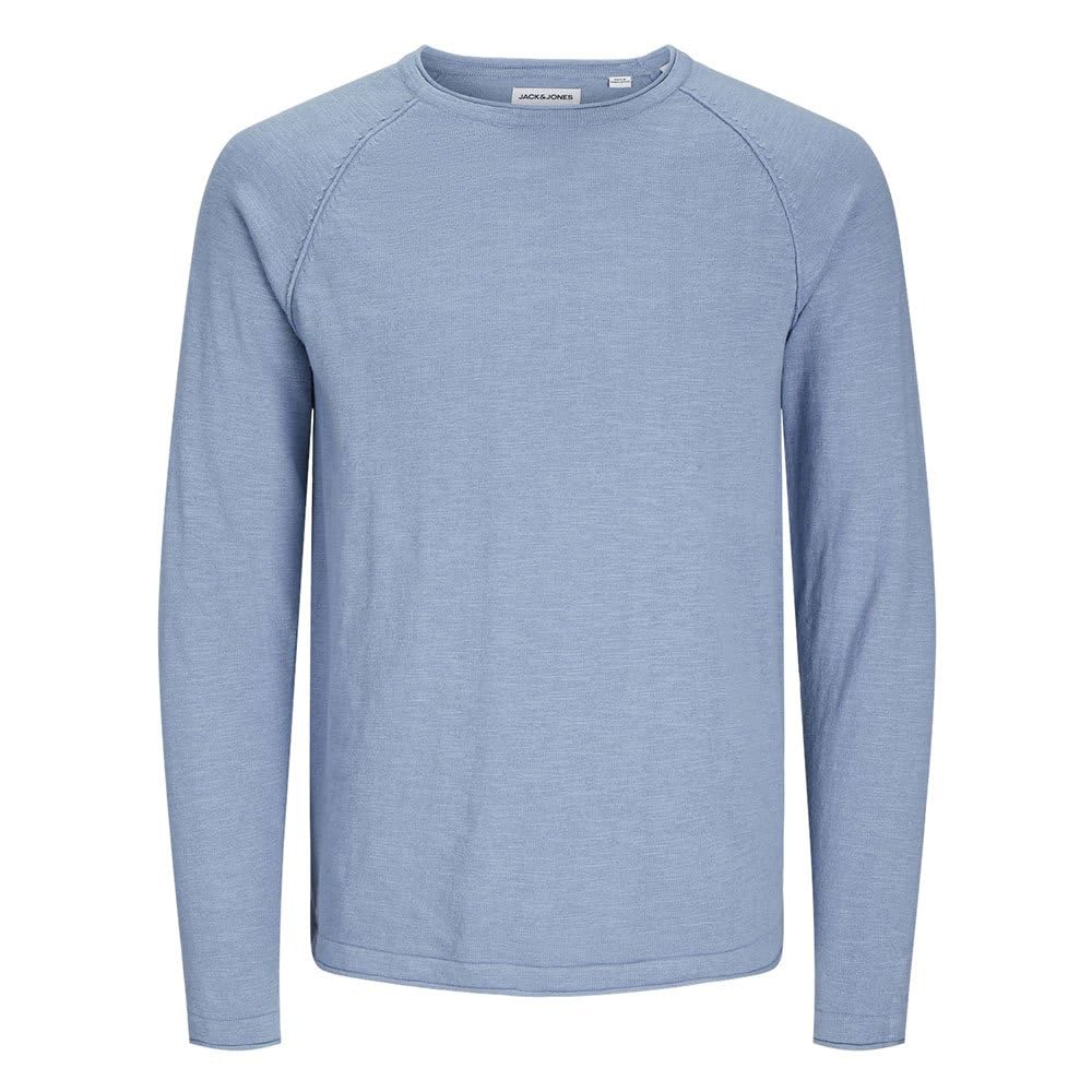 JACK&JONES JJEBREEZE Knit Crew Neck SN, Faded Denim, L