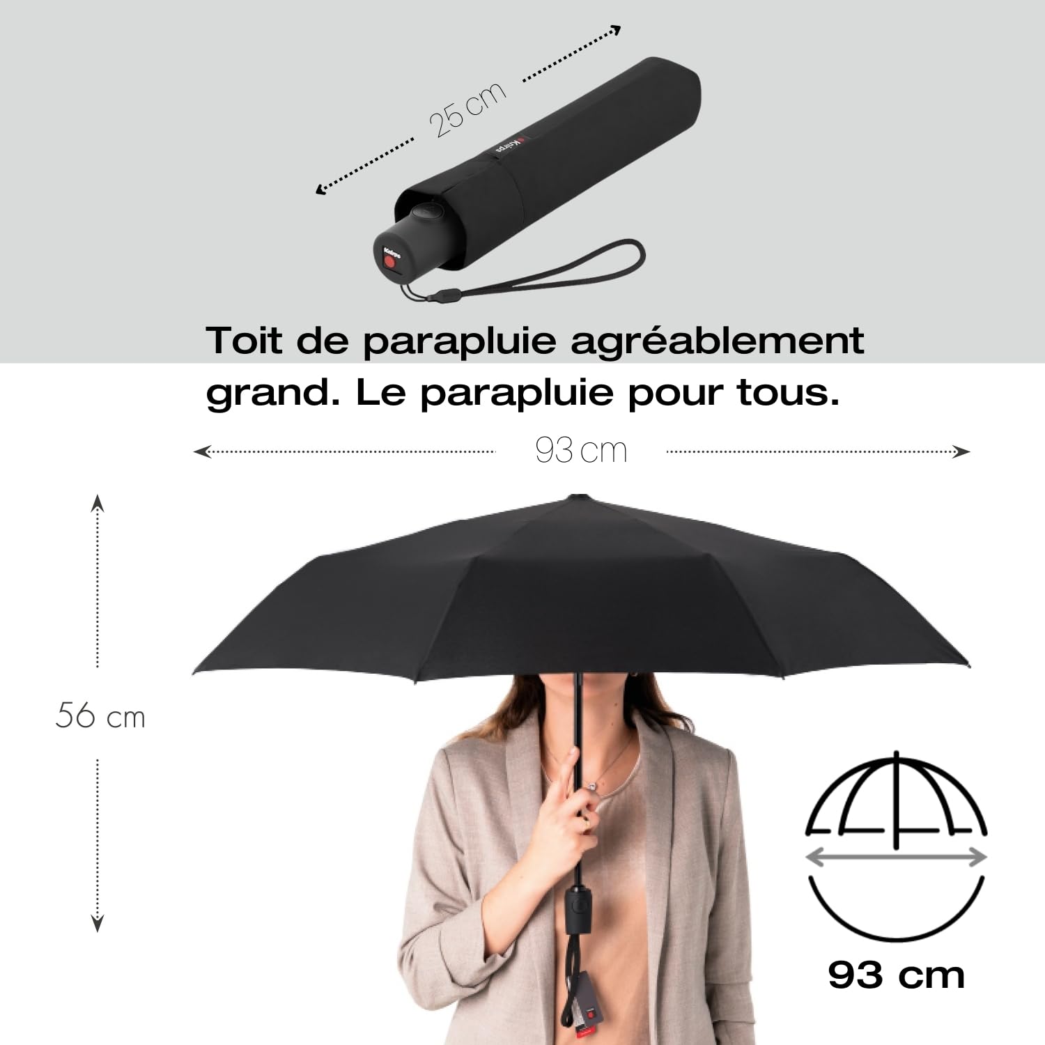 Knirps C.250 Light Duomatic Parapluie pliant automatique de voyage, léger