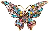 Crystal Rhinestone Butterfly Brooch Elegant Lapel Pins Dress Accessories Jewelry Gift For Women Girl