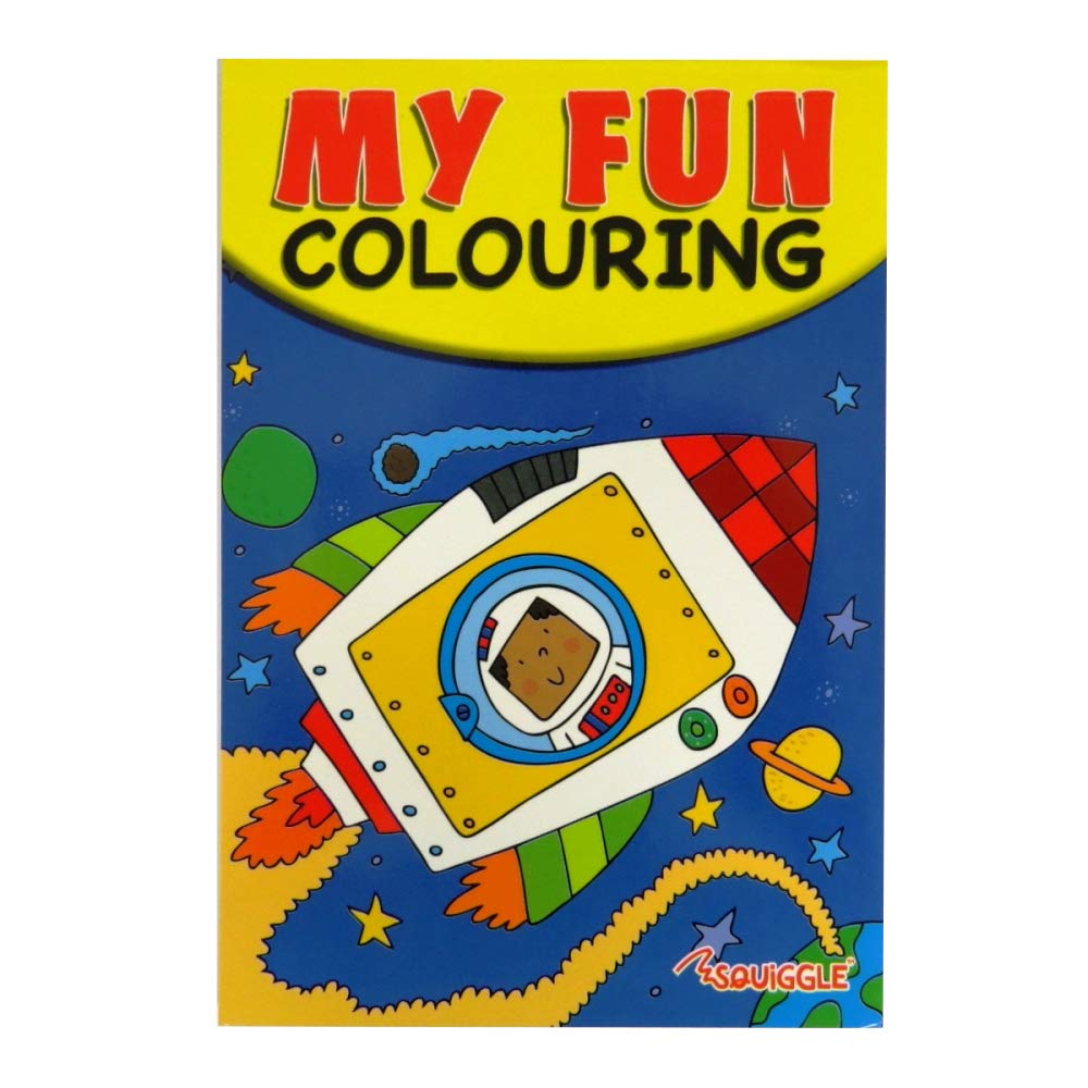 Squiggle Boys White My Fun A5 Colouring Pad - Space, Farm, Pirate, By