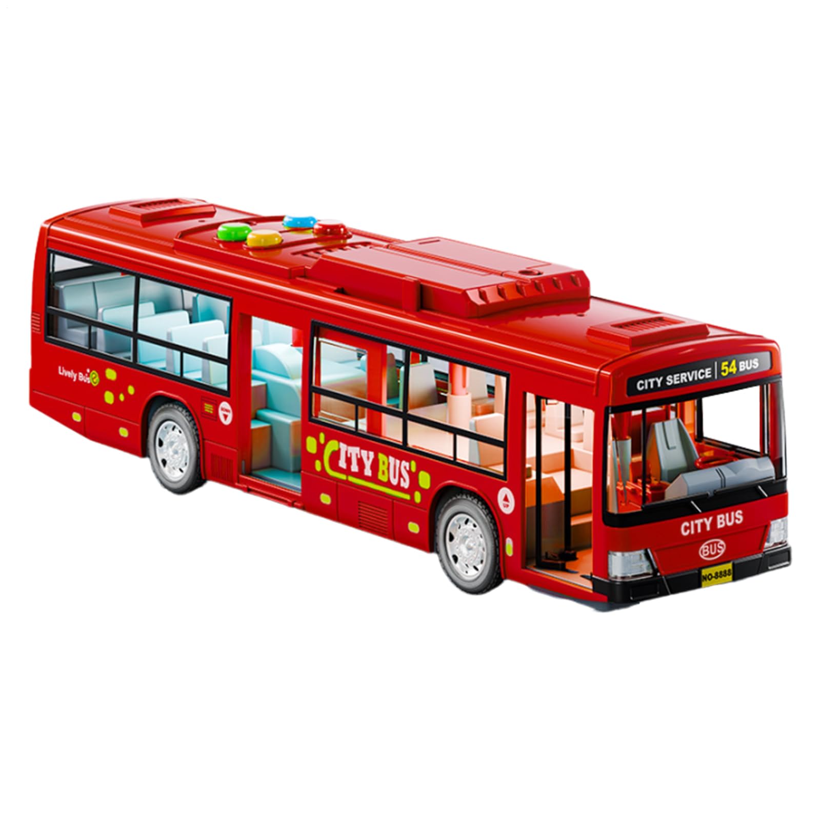 Mbiyhgta Bus Stimulation Toys, Large Play Vehicles Toy, Educational City Stagecoach Buses - Image 8