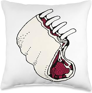 Lamb Chops Meat Throw Pillow