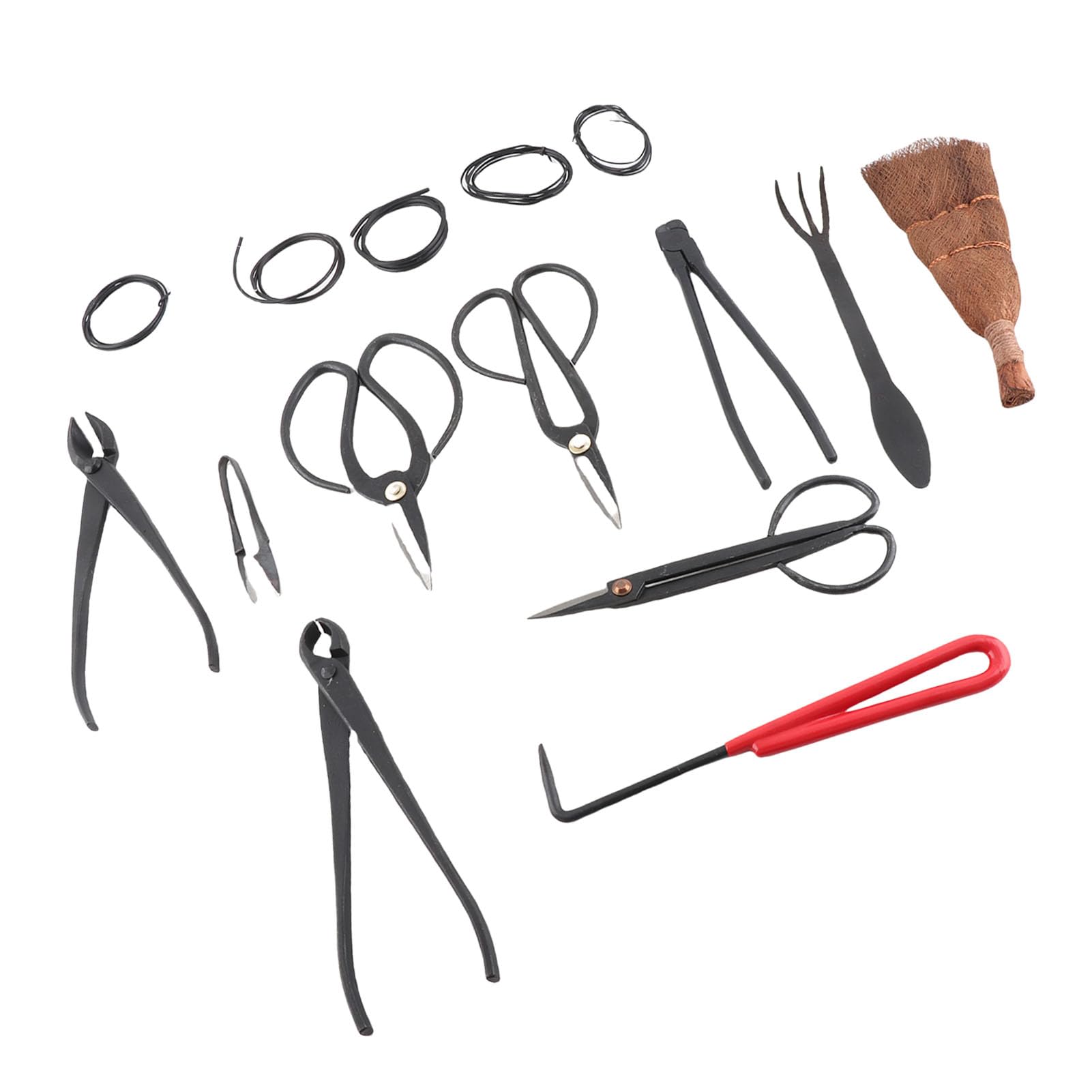 Juego de Herramientas para Bonsái, Tijeras de Podar de Acero Al Carbono, Kit de Rastrillo para Amantes del Jardín, 11 Piezas