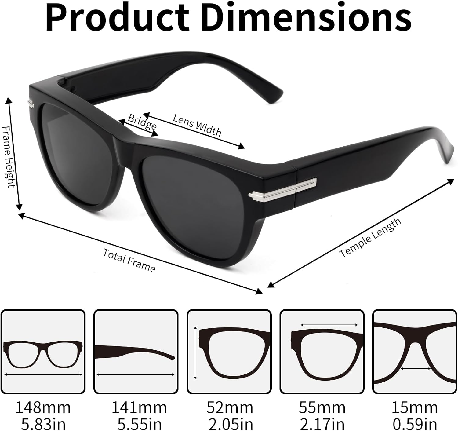 Face Shadow Polarized Sunglasses Over Glasses Women Fit Over Glasses Sunglasses Snap Shades UV Protection Lightweight - Image 6