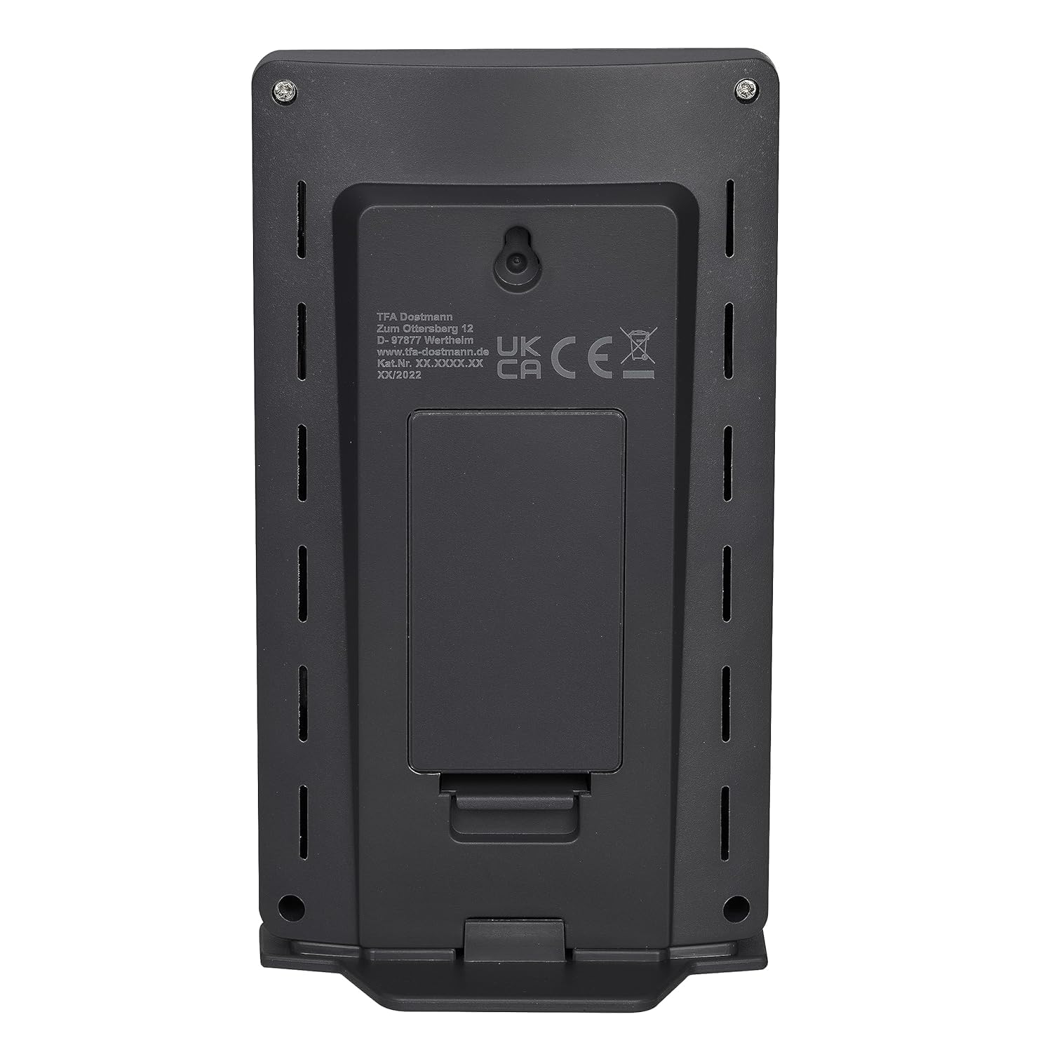 TFA Dostmann XENA HOME 30.3074.10 Thermomètre sans fil pour extérieur et intérieur, surveillance du climat ambiant, avec capteur extérieur, valeurs max.-min, température, humidité (anthracite avec