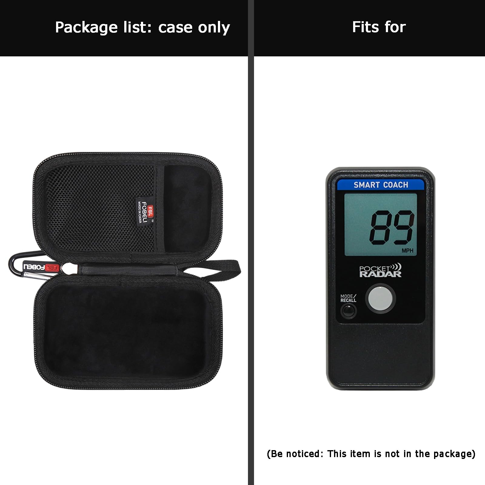 FBLFOBELI Custodia rigida compatibile con Pocket Radar Smart Coach Speed Gun per baseball, allenatore di palla/strumento di allenamento della velocità professionale e pistola radar