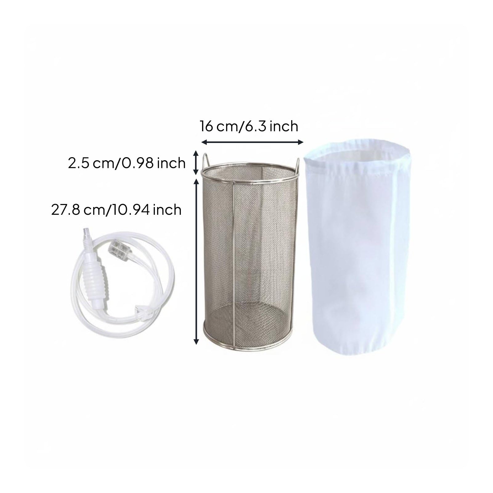Colador de Acero Inoxidable con Diseño Prolongado y Soporte Robusto Filtro de Malla Fina Anti Óxido y Bordes Seguros Adecuado para Preparación, 16CM, size to 11