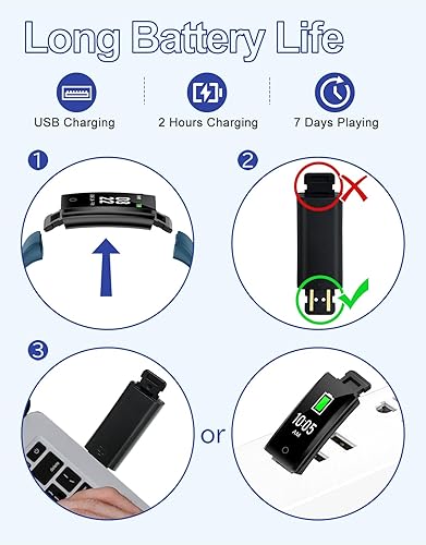 Vista 38 de GRV Rastreador de actividad física, no Bluetooth, sin aplicación, no requiere teléfono, podómetro, impermeable, con pasos, contador de calorías, Gris