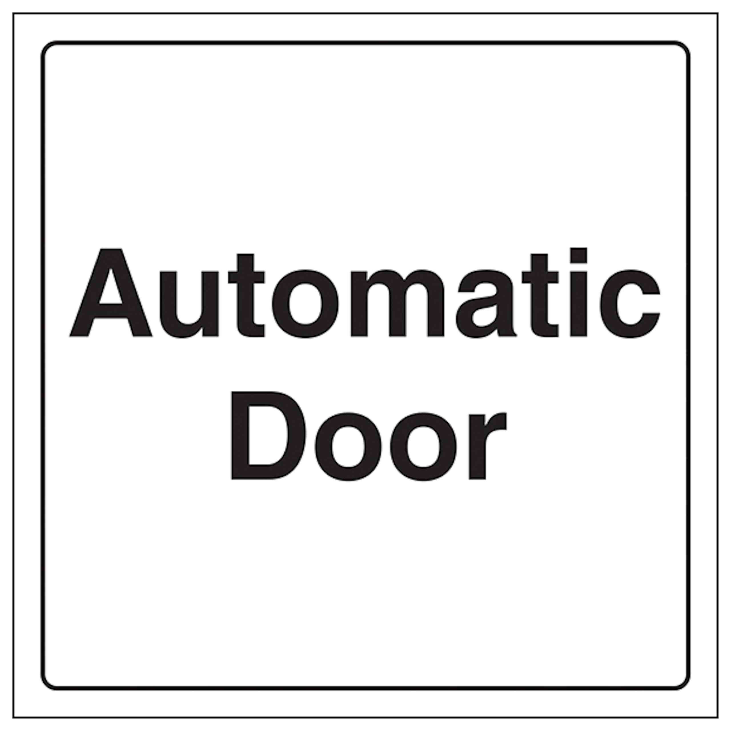 V Safety Automatic Door 150 x 150 mm - Glow In The Dark 1mm Rigid Plastic Safety Sign