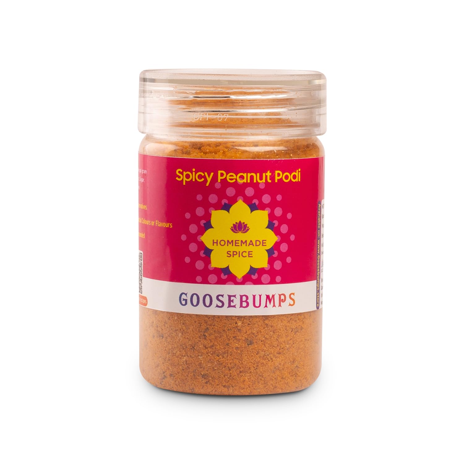 Goosebumps Spicy Peanut Podi | Idli Dosa Chutney Powder | Traditional, Home-made, Dry Roasted | Vegan Spice | 100% Natural Ingredients | Artisanal & Authentic | 90 GMS