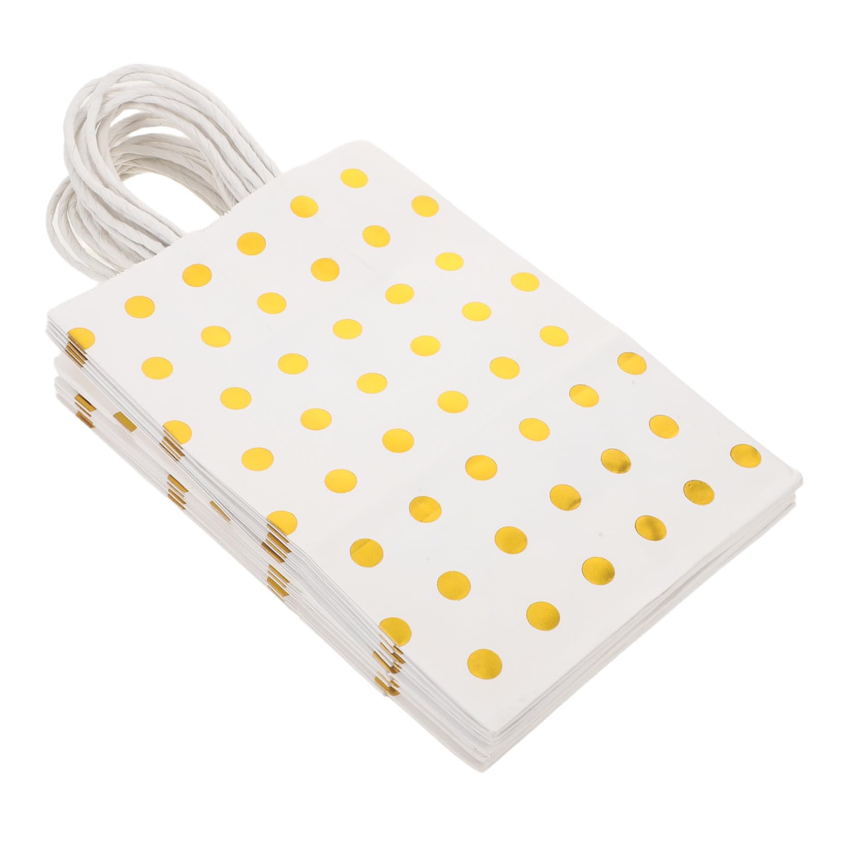 Homoyoyo 30pezzi Sacchetti Regalo in Carta Kraft con Motivo Pois Dorato con Manici per Confezioni di Gioielli Bomboniere e Shower