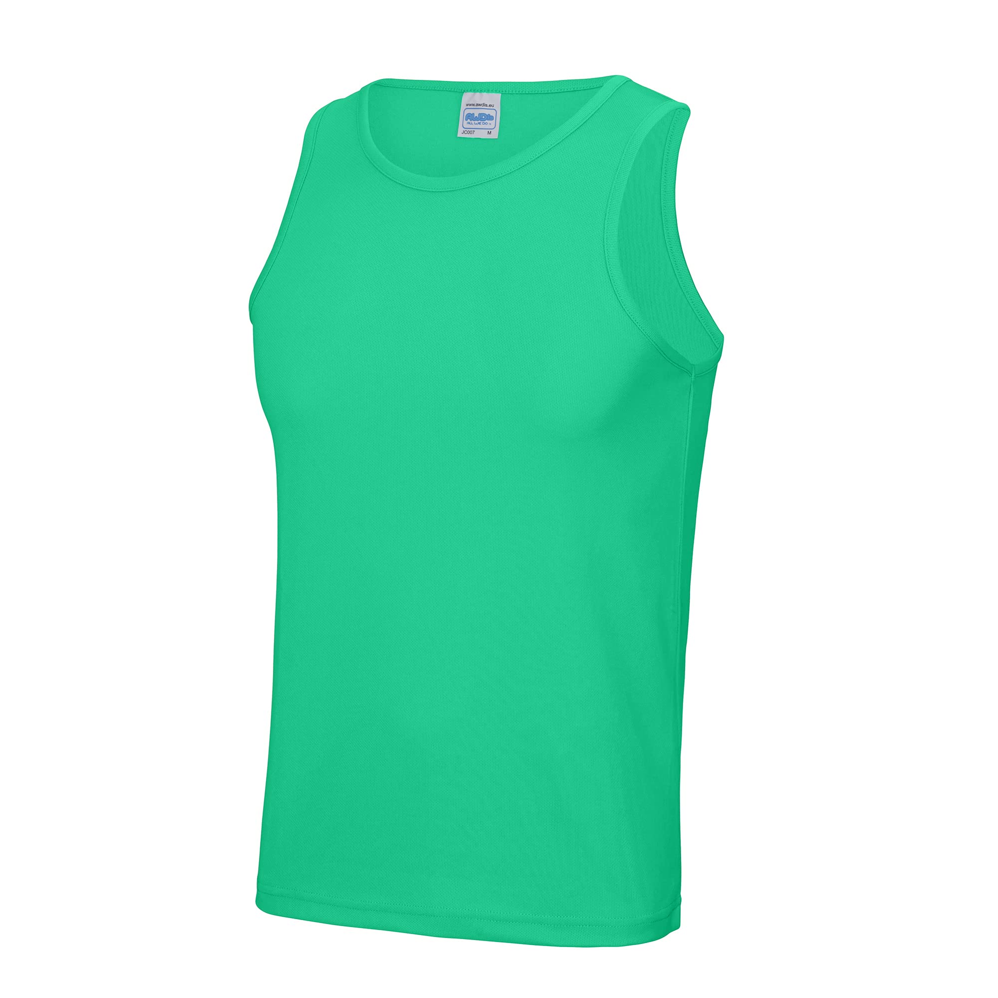 AWDis Just Cool Mens Sports Gym Plain Tank/Vest Top (L) (Jade)