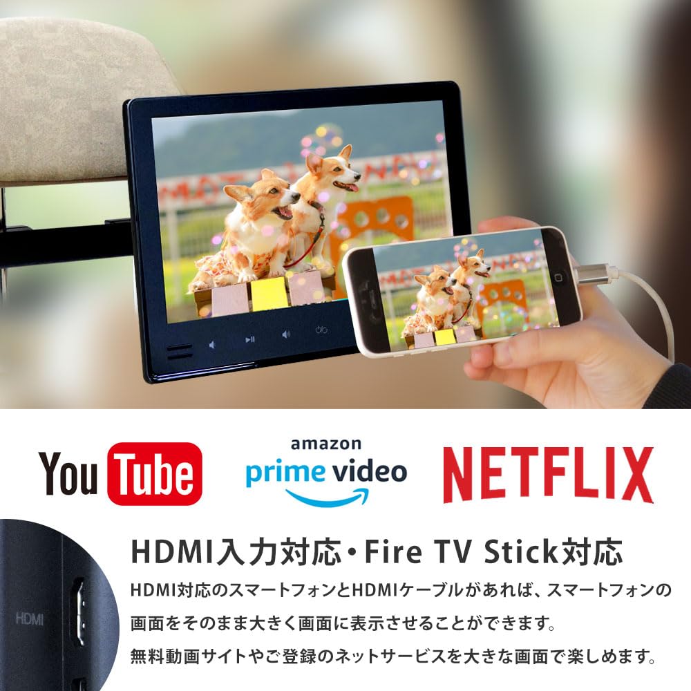 Amazon.co.jp: ヘッドレストモニター 10.1インチ 車 DVDプレーヤー
