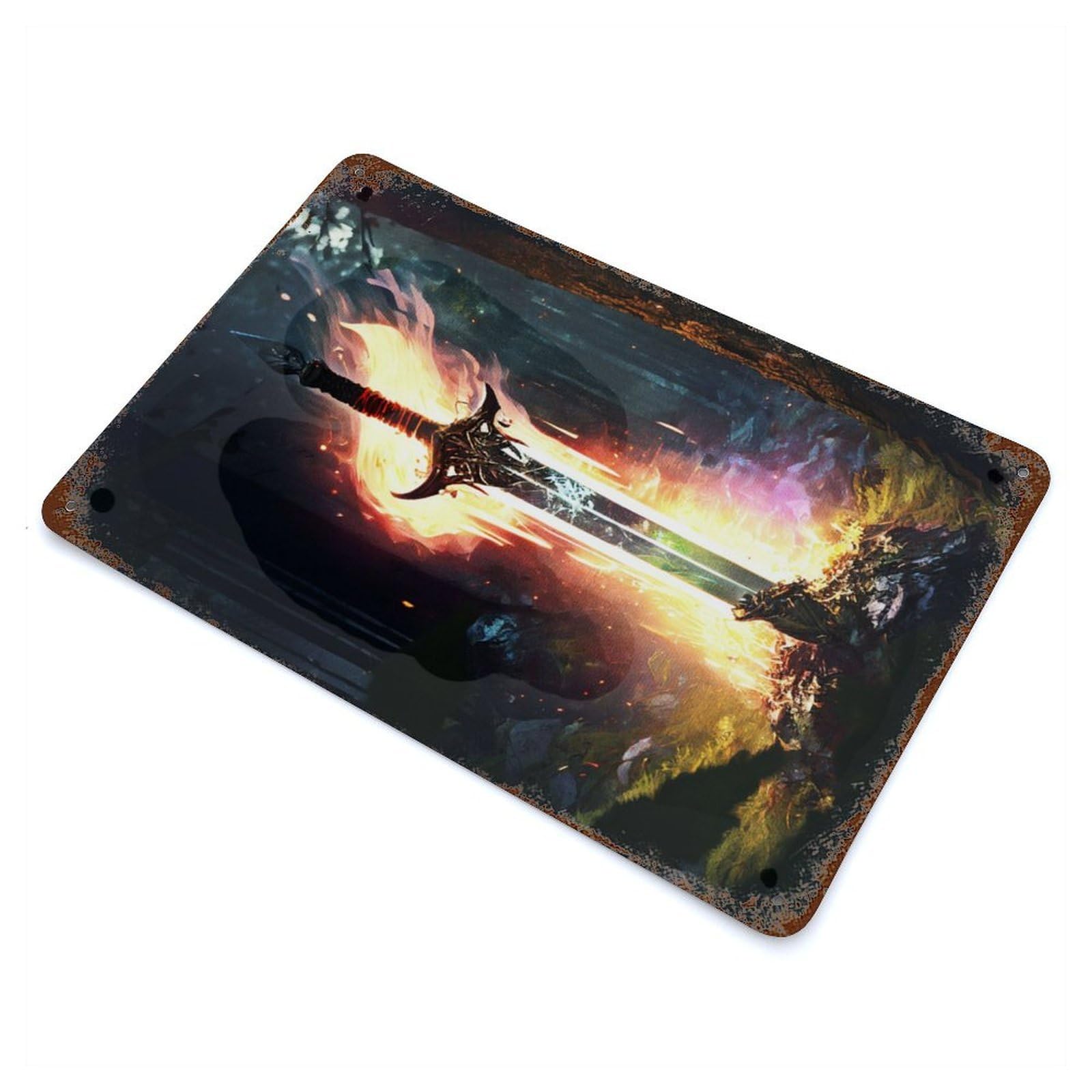 Paint Sword Legend 11.8"x7.9" Vintage Metal Tin Sign, Novelty Wall Decor for Basement, Hobby Room And Garage Decor