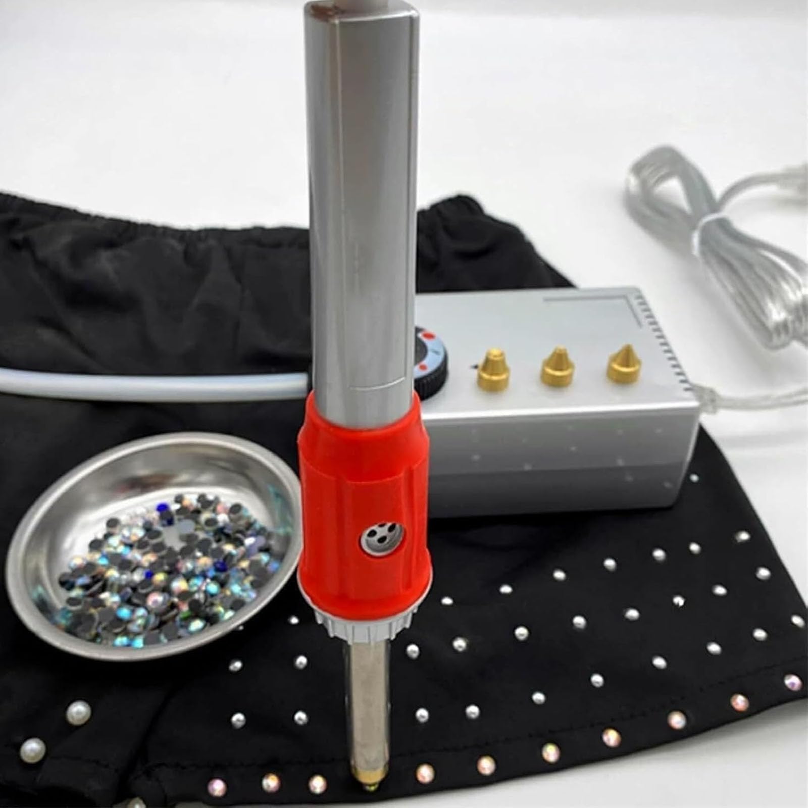 Máquina De Colocación De Diamantes De Imitación Al Vacío, Aplicador Termoadhesivo Autocebante Con 4 Puntas Intercambiables, Temperatura Ajustable, Rango De 1 A 8 Mm, Para Ropa, Zapatos, Bolsos