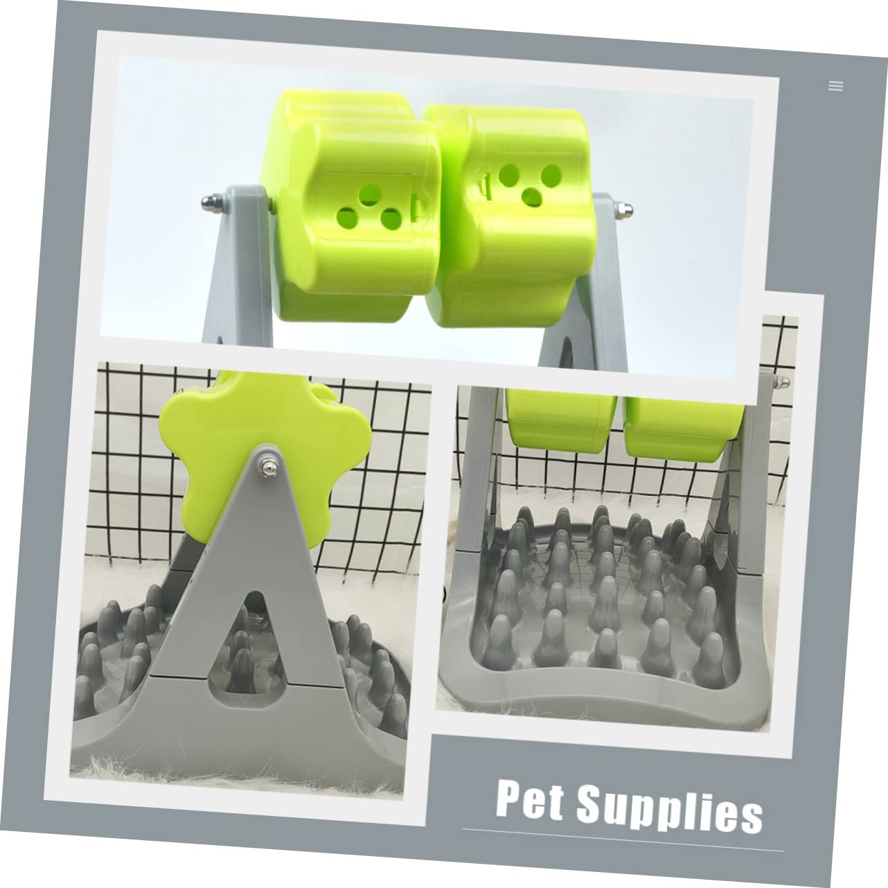 Mangeoire pour Chien Rotative Automatique en Abs Verte Compacte