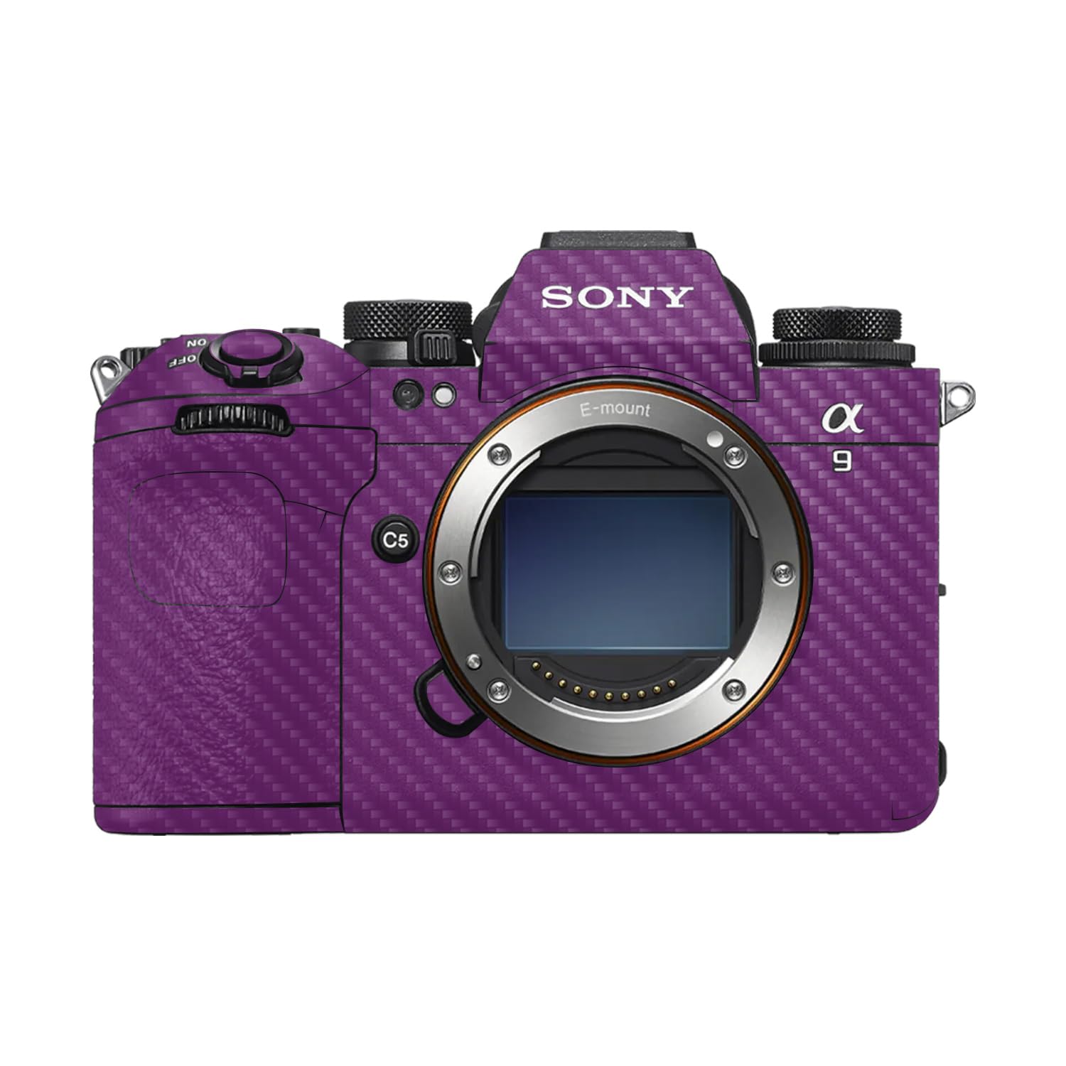 Carbon Fiber Camera Skin Compatible with Sony Alpha 9 III (2024) - Solid Purple - Premium 3M Vinyl Protective Wrap Decal Cover - Easy to Apply | Crafted in the USA by MightySkins