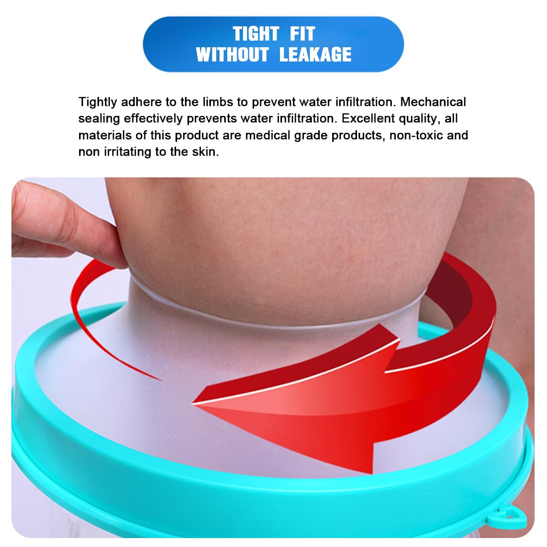 Protector de Pies Antideslizante para Ducha, Cubrepiernas Impermeable para Adultos para Dedos, Tobillos, Pies, Vendas Protectoras Reutilizables para Pies, Mantiene Heridas y Vendajes Secos