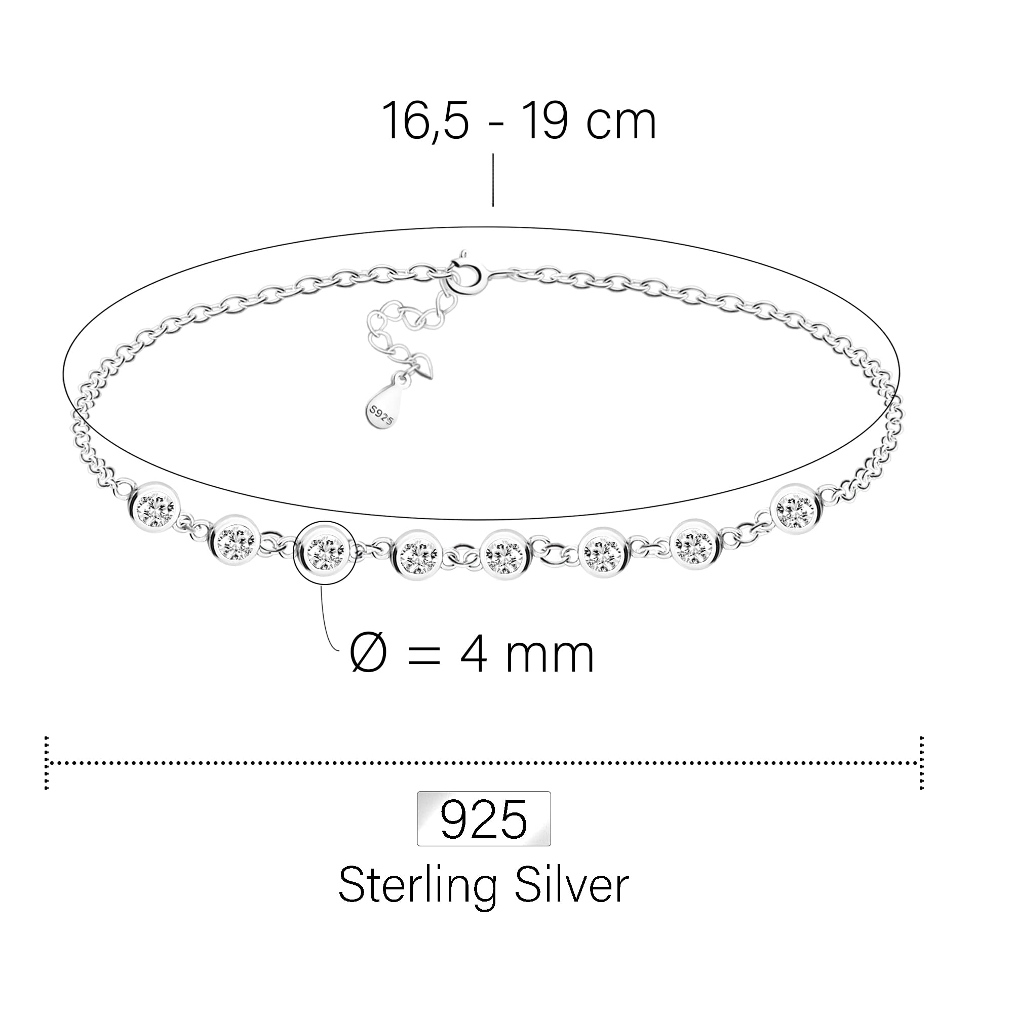 Sofia Milani - Damen Armband 925 Silber - Zirkonia Anhänger - B0216