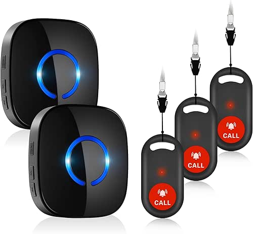 COTINSE Botón de Emergencia para Mayores Inalámbrico SOS Caregiver Buscapersonas